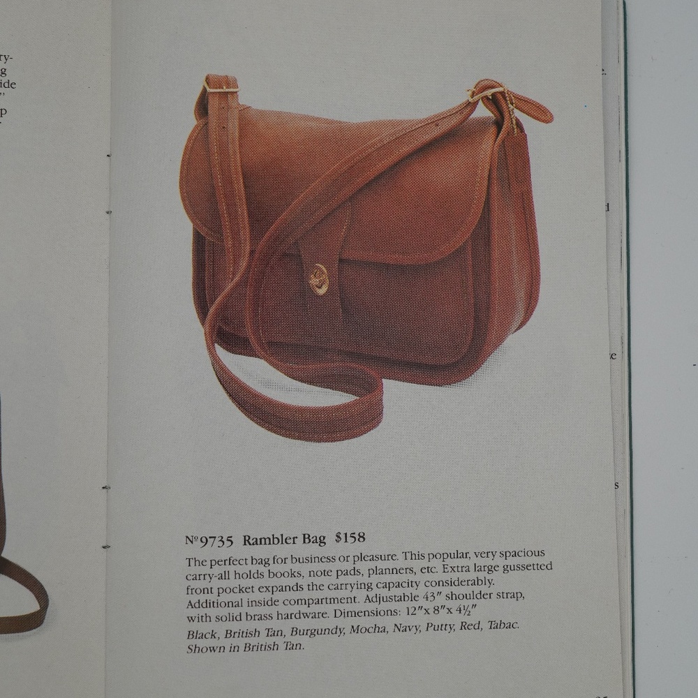 Coach Rambler 9735 Putty Leather 1986 Brand New Original Tags - Picture 9 of 9